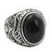 Anello da uomo in onice nero con personalità audace in stile punk_voghion.com