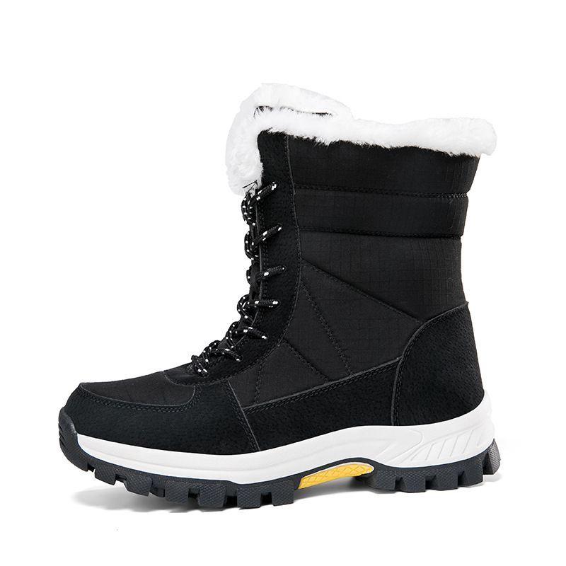 Men's Casual Winter Snow Boots With Fleece Lining, Waterproof & Slip-Resistant, Mid-Calf Height For Outdoor Activities, Cold Weather Protection_voghion.com