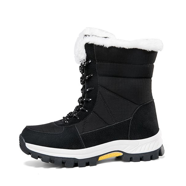 Men's Casual Winter Snow Boots With Fleece Lining, Waterproof & Slip-Resistant, Mid-Calf Height For Outdoor Activities, Cold Weather Protection_voghion.com