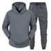 Ensemble de sport 2 pièces, sweat à capuche, léger, couleur unie, polaire, automne et hiver_voghion.com