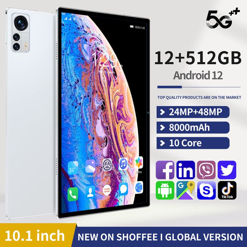 Tabletas Nueva Tablet PC X12 de 10.1 pulgadas, 4+32 GB, HD, compatible con llamadas, Bluetooth, WiFi, máquina de aprendizaje_voghion.com