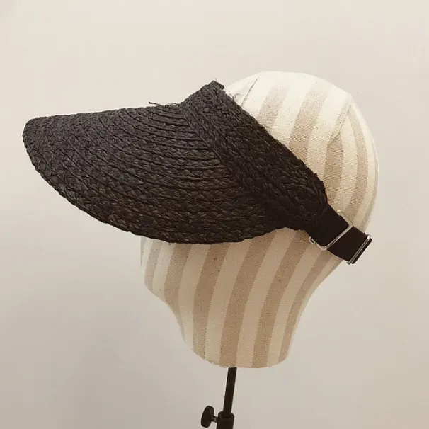 Újdonságok Új, divatos, széles karimájú, raffia napellenző nőknek, szalma lófarok, nyári strand, UV csomagolható utazó derbi kalap_voghion.com