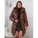 Women's Elegant Long Hooded Coat With Detachable Rabbit Fur Collar, Slim Fit Winter Jacket For Cold Weather (Black, Brown, White, Khaki, Red)_voghion.com