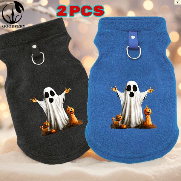 Felpe con cappuccio in stile Halloween a forma di canguro, 2 pezzi, mantengono il tuo animale domestico al caldo in autunno e inverno. Include una tasca posteriore, ideale per passeggiate e avventure._voghion.com