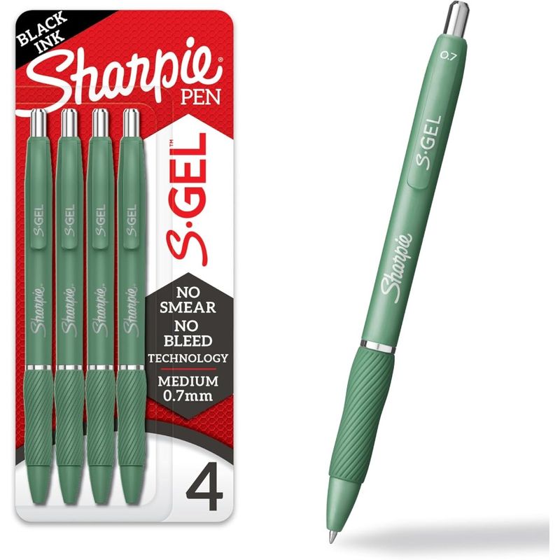 SGel Gel Pens Drawing Pens Gel Ink For Journaling Writing Coloring Medium Point 0.7Mm Green Barrel Black Ink 4 Count_voghion.com