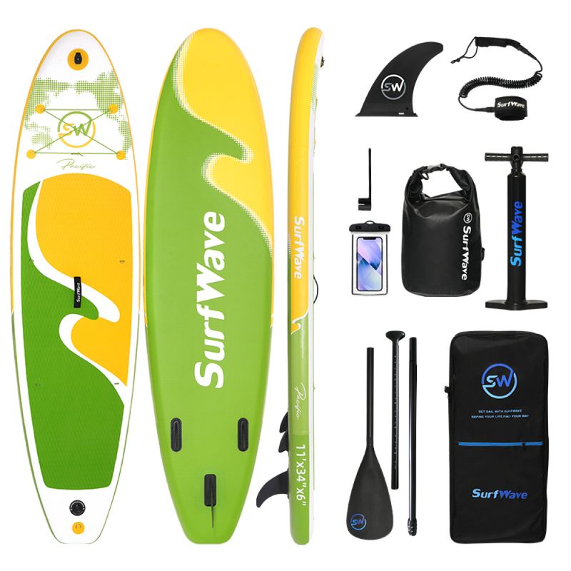 Inflatable Stand Up Paddle Board 11'x34"x6" With Accessories_voghion.com