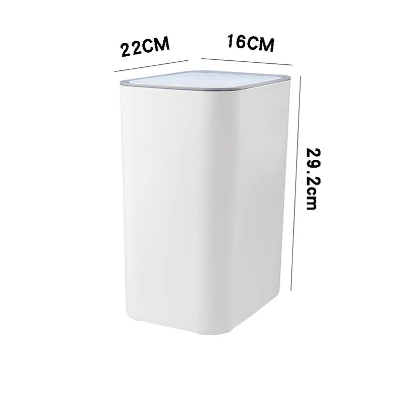 Bas-Aç Kapaklı İnce Duvara Monte Çöp Kutusu - Dar Alanlar İçin Yerden Tasarruf Sağlayan Banyo/Mutfak Çöp Kutusu (Dayanıklı Plastik, 2 Montaj Seçeneği)_voghion.com