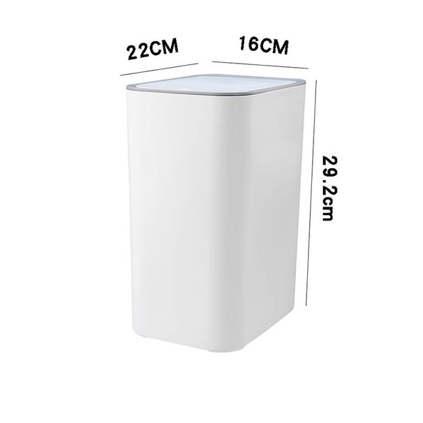 Bas-Aç Kapaklı İnce Duvara Monte Çöp Kutusu - Dar Alanlar İçin Yerden Tasarruf Sağlayan Banyo/Mutfak Çöp Kutusu (Dayanıklı Plastik, 2 Montaj Seçeneği)_voghion.com