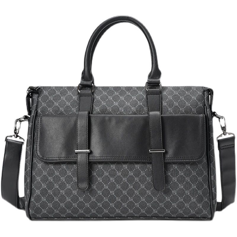 Geantă de mână neagră cu model, servietă casuală de afaceri, geantă de umăr la modă, geantă crossbody pentru călătorii, geantă pentru computer_voghion.com