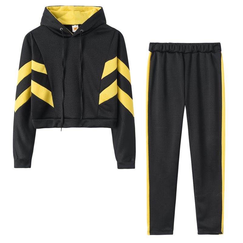 Vêtements pour femmes, vente chaude, automne, ensemble pull à capuche pour femmes, ventre exposé, ensemble deux pièces 9528_voghion.com