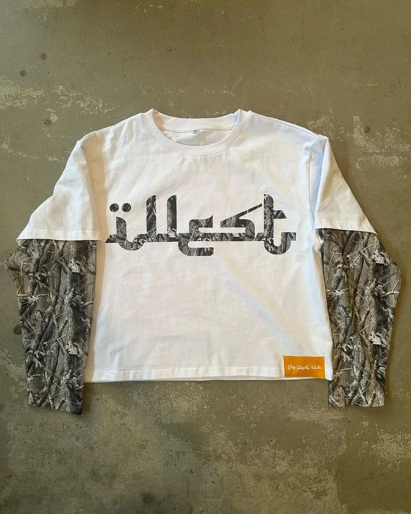 Men's Clothing Street Fashion Camouflage Print Patchwork Shirt T Shirt Men's Long Sleeved Loose Sweatshirt_voghion.com