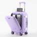 Premium Aluminum Frame Carry-On Luggage With USB Charging Port, Front Opening Design & Phone Holder Lightweight ABS+PC Suitcase TSA Lock_voghion.com