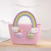 Borsa a mano in corda di cotone intrecciata con coniglietto dei cartoni animati, borsa arcobaleno per ragazze, borsa per snack, souvenir, primavera e felicità_voghion.com