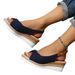 Women's Shoes New Spring And Summer Wedge Heel Thick Bottom Round Head Round Head Outing Women's Large Size_voghion.com