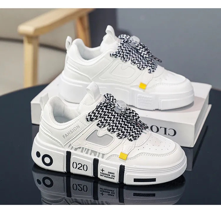 Spring New Kids Sneakers Boys Skateboard High Top Fashion Children Outdoor Sports Walking Girls School Flat Shoes_voghion.com