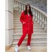 Women's Casual Long Sleeve Hoodie With Zip-Up Pants Set - Soft Fleece Lined Two-Piece Outfit For Comfort & Style_voghion.com