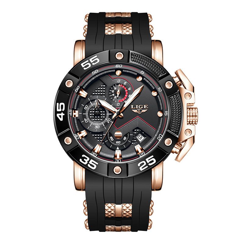 Nieuwe heren grote wijzerplaat multifunctionele chronograaf kalender nachtlampje waterdicht huishoudelijk quartz horloge_voghion.com