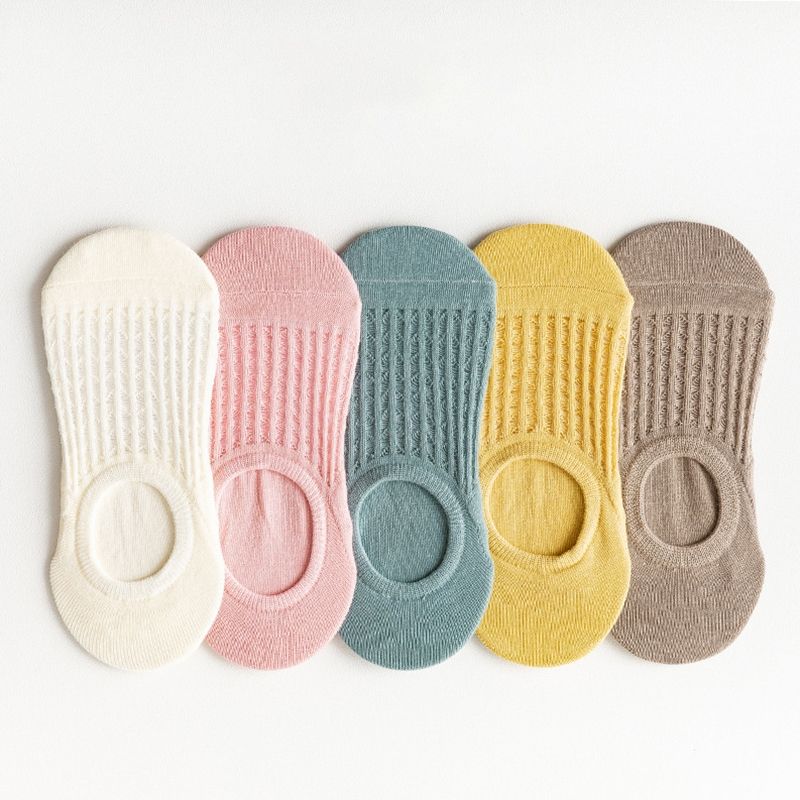 5 paires de chaussettes basses respirantes et confortables pour femmes - Design en maille invisible pour un look élégant_voghion.com