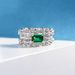 Cao Shi Emerald Zircon For Women Double Row Diamond Palace Style Light Luxury Socialite Ring_voghion.com