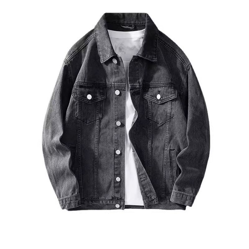 Retro Vintage Jeansjacke Herren Streetwear Oversized Mantel Distressed Washed Casual Hip Hop Fashion Loose Fit Frühling Herbst Blau Schwarz​​_voghion.com