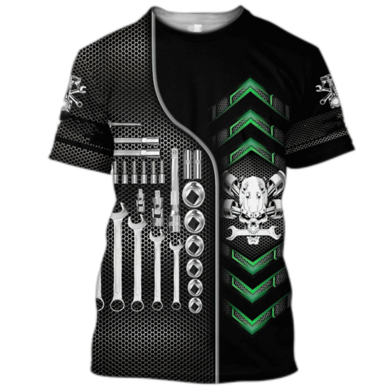 T-shirt con stampa digitale 3D HD da uomo a maniche corte in poliestere a manica corta da uomo estivo stile sportivo_voghion.com
