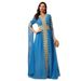 Damenbekleidung Spleißen Super Langarm Abaya Kleid Damen Einfarbig Spitzenkleid_voghion.com