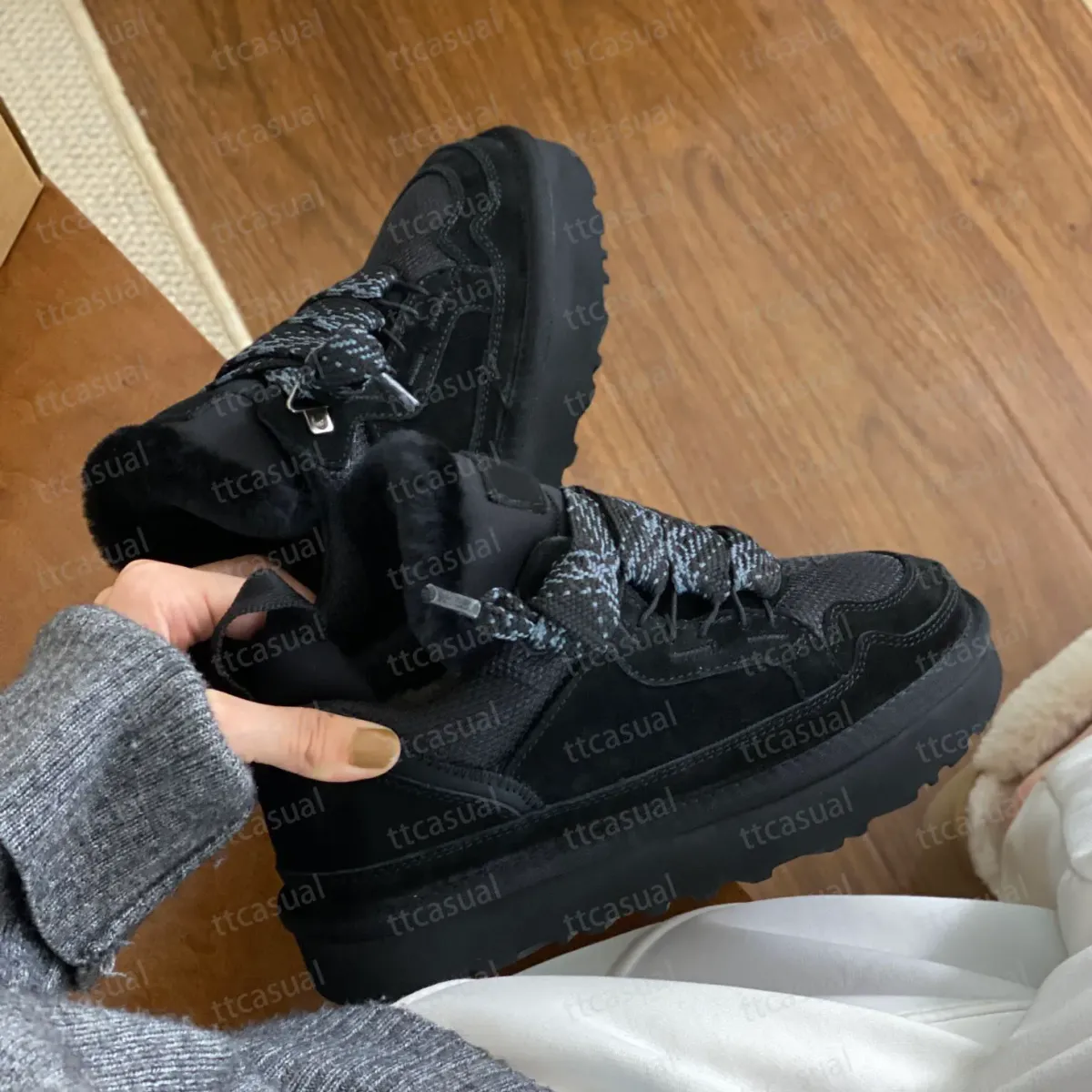 Lowmeli jalatsid vabaajajalatsid Tossud klassikalised naiste korvid liivavillane lambanahk lõuend Külm disainer ehtne nahk_voghion.com