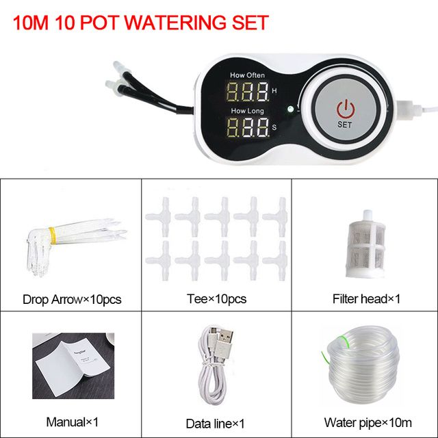 Timer per irrigazione da giardino interno Sistema di irrigazione a goccia per la casa Controller per irrigazione automatica Kit per irrigazione a goccia per piante_voghion.com