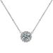 S925 sterling silver pendant 1 carat moissanite necklace women's fashion classic round bag snowflake silver pendant clavicle chain_voghion.com