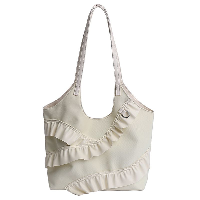 Borsa a tracolla con gonna plissettata da donna in pu, borsa tote da pendolare di grande capacità Lazy Wind_voghion.com