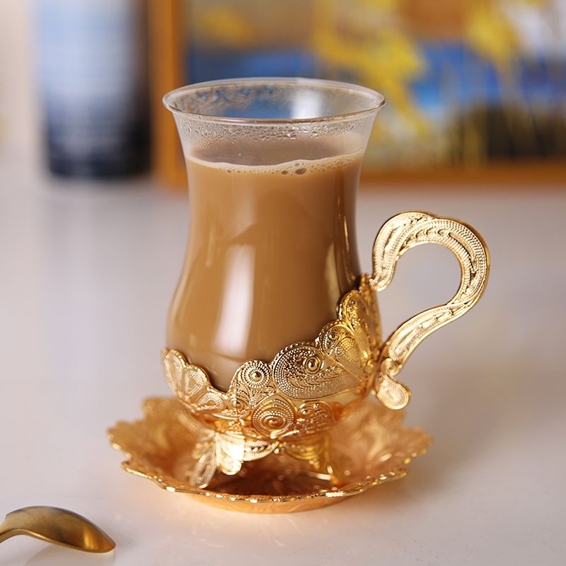 Copo de café estilo europeu feminino, conjunto criativo luxuoso com pires e caneca de chá com isolamento térmico de alta qualidade, xícara simples_voghion.com