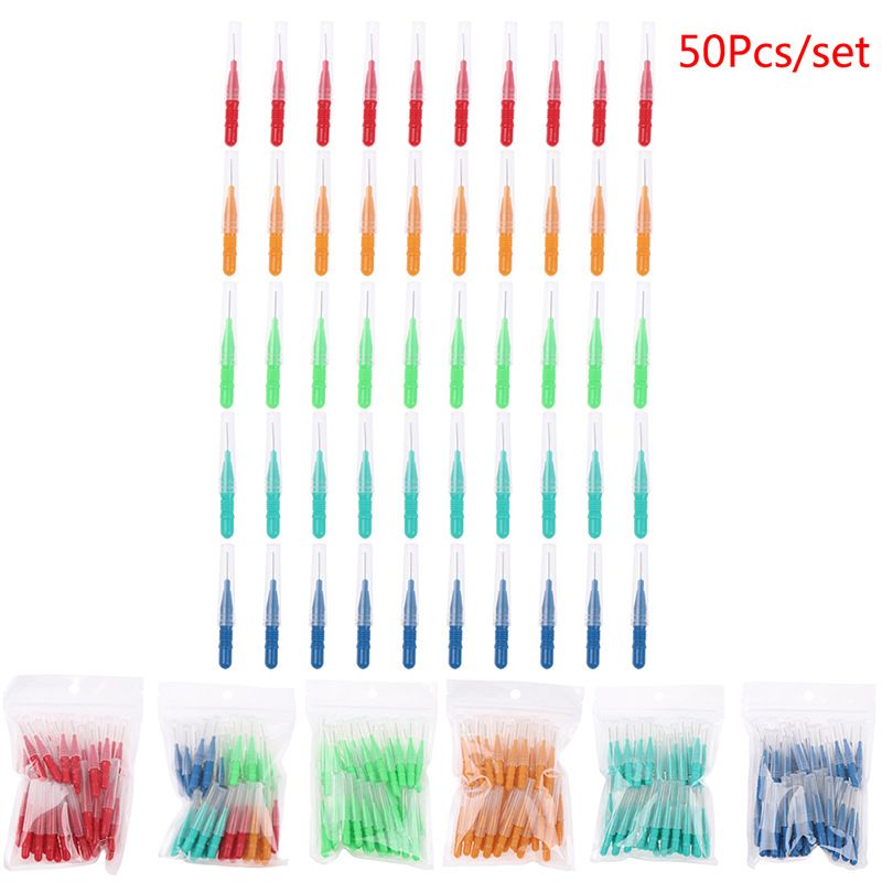 50 Stück Interdentalbürsten für die Mundreinigung, eingetütet, Zahnpflege_voghion.com