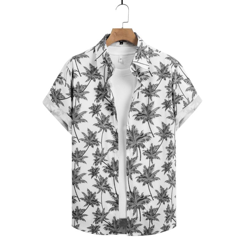 CT Hawaiian Style Set für Herren Sommer Casual Kurzarm Shorts Strand Blumenhemd Print_voghion.com