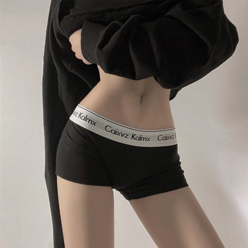 Roupa íntima e roupa de dormir Boxer Briefs de algodão puro Cintura média Esportiva Respirável Boxer Briefs Sexy para meninas_voghion.com