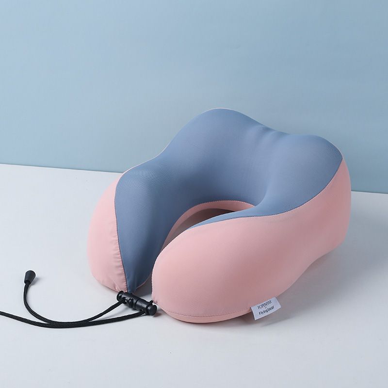 Cuscino da viaggio in memory foam – Supporto ergonomico a 360°, rivestimento traspirante in seta ghiacciata, cuscino portatile a forma di U per aereo, ufficio e casa_voghion.com