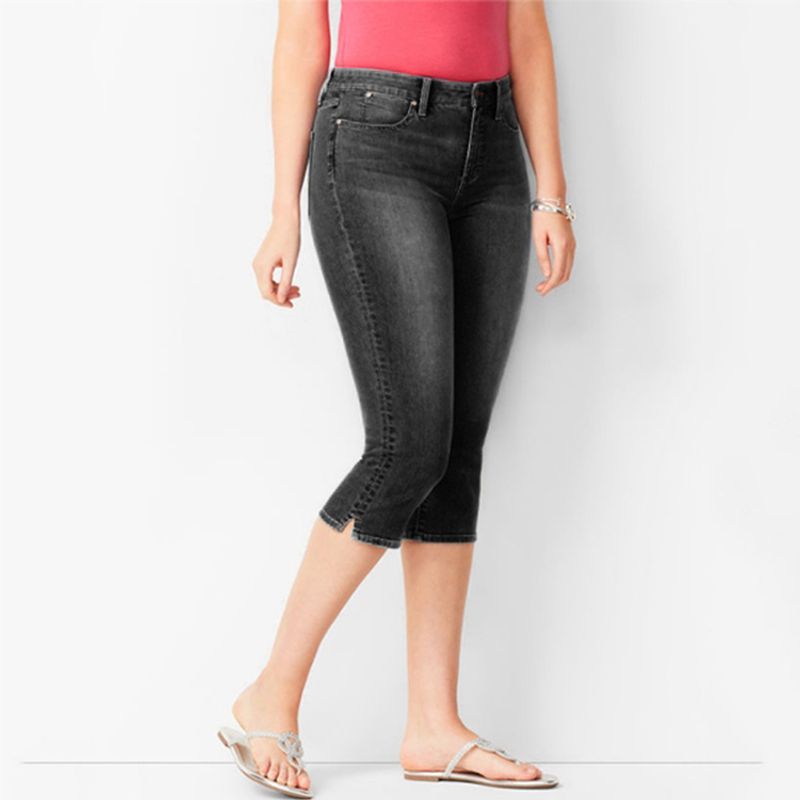 γυναικείο τζιν 7 πόντων slim fit slim denim 3/4 παντελόνι γυναικείο παντελόνι_voghion.com