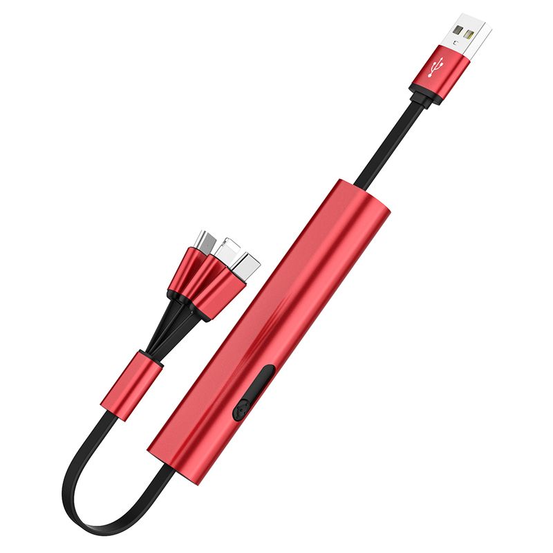 Quick charging 3-in-1 USB cable suitable for Samsung Huawei Xiaomi mobile phone charger Keychain retractable d_voghion.com