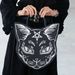 Y2K Gothic Dark Style Cat-face PU Handbag, Shoulder Crossbody Bag. Suitable For Festivals Such As Halloween And Dia De Los Muertos. Unique Design._voghion.com