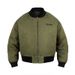 "Vintage Baseball Jacket - 1980s Heavy Washed College Varsity Style Reversible Letterman Coat (Army Green, M-XXXL)"_voghion.com