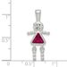 Sterling Silver Rhodium-plated CZ & July Glass Girl Pendant_voghion.com