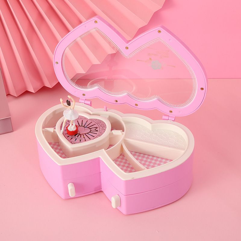 ins Girl Cute Large Double Heart Dancing Girl Music Box Music Box Music Box Music Box Music Box Girl Birthday Gift_voghion.com