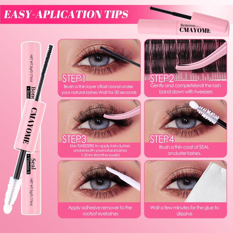 Nouveau coffret de 148 faux cils segmentés, denses et naturels, en forme de C, de couleur mixte et à grappe unique._voghion.com