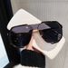 2024 New Fashion Dual Beam Integrated Sunglasses Korean Edition Personalized Large Frame Decorative Flat Mirror Instagram Sunshade Sunglasses_voghion.com