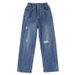 2022 New Collection Girls' Cowboy Wide Leg Middle Large Women's Pants Spring and Autumn Korean Style Children's Clothing_voghion.com