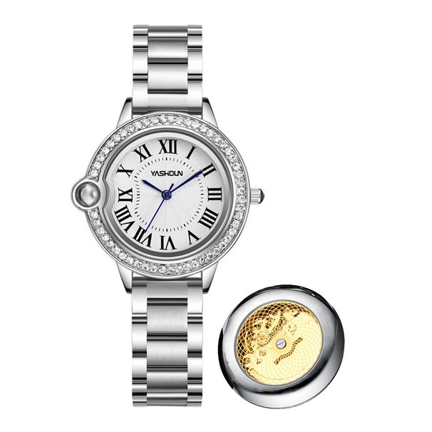 Balloon Style Women's Watch With Steel Strap Inlaid With Diamonds, Quartz Automatic Mechanical Women's Watch Live Broadcast_voghion.com