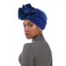 Neuer mehrfarbiger Turbanhut aus Satin mit Blumenapplikation_voghion.com