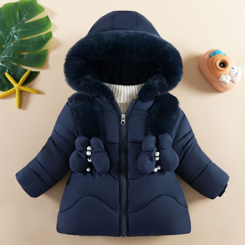 Children's Winter Coat 1 To 6 Years Old Girls Plus Velvet Thickened Fashionable Cotton Coat Little Girl Cotton Coat 2024 New Windproof_voghion.com