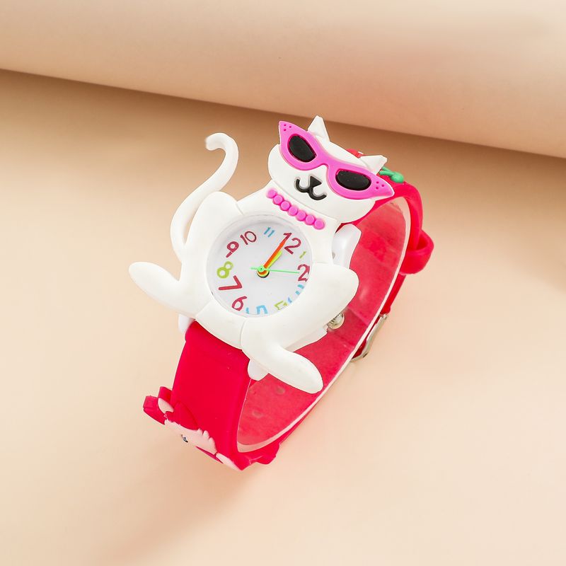 Relojes para niños. Nuevo reloj de cuarzo de silicona con diseño de dibujos animados de arcoíris para niños y niñas._voghion.com