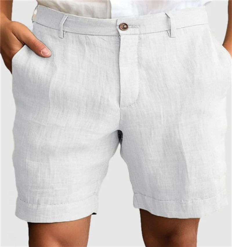 Abbigliamento da uomo estivo traspirante tinta unita tempo libero all'aperto cerniera bottone pantaloncini_voghion.com