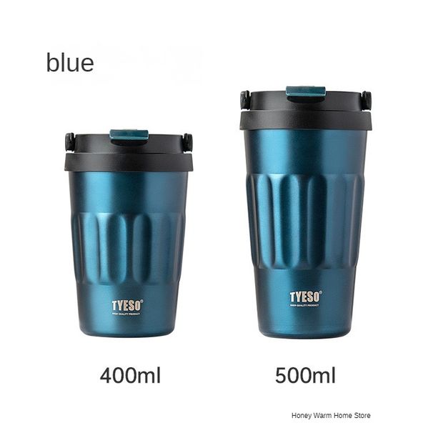 TYESO Thermos Borracce Sottovuoto 400ml/500ml Tazza Isolata in Acciaio Inox 304 Originale Bicchiere per Auto Caffè Freddo e Caldo_voghion.com